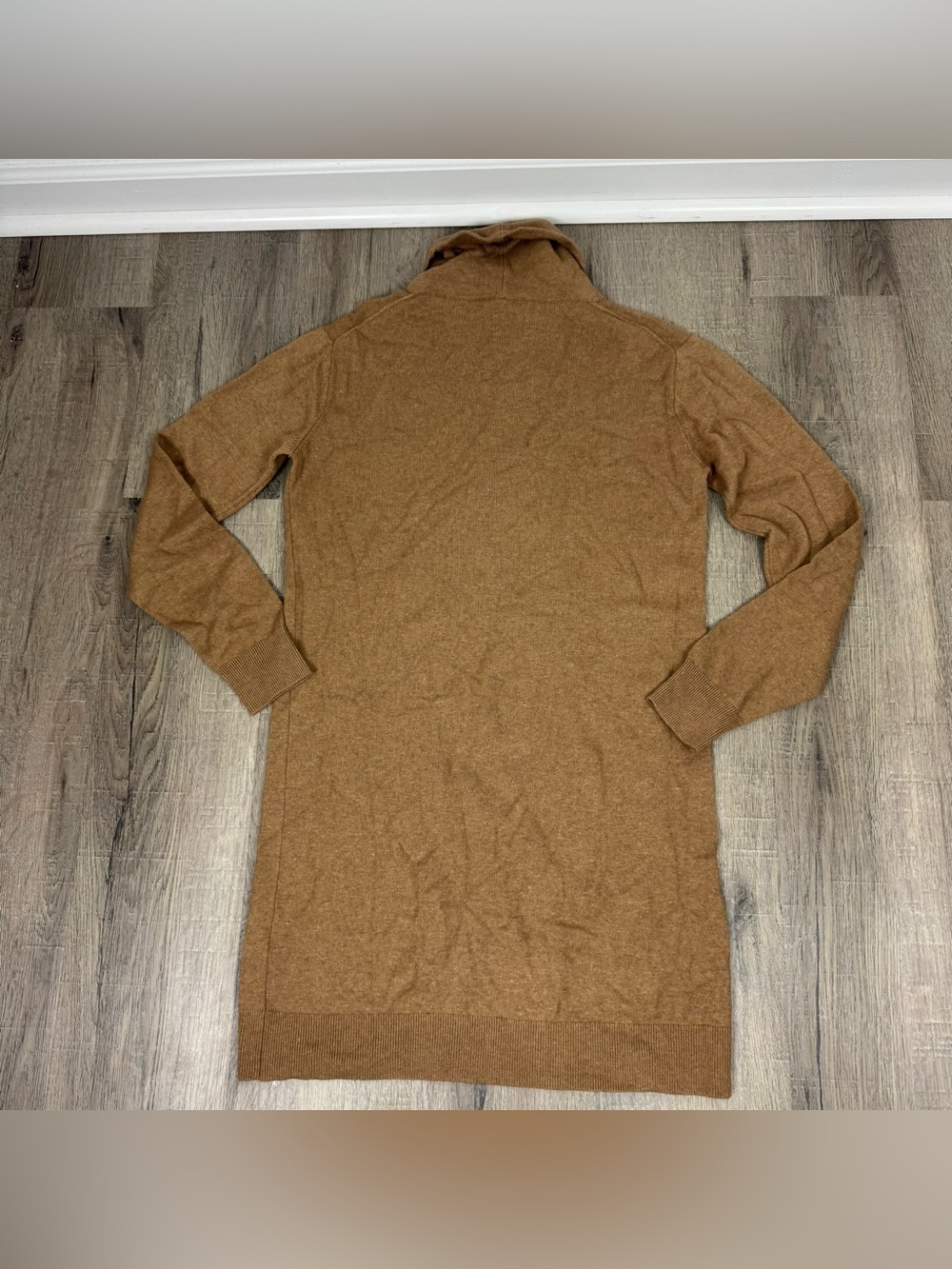 Babaton Mulray Turtleneck Sweater Dress Brown Wool Linen Knit Size Small - Picture 6 of 6